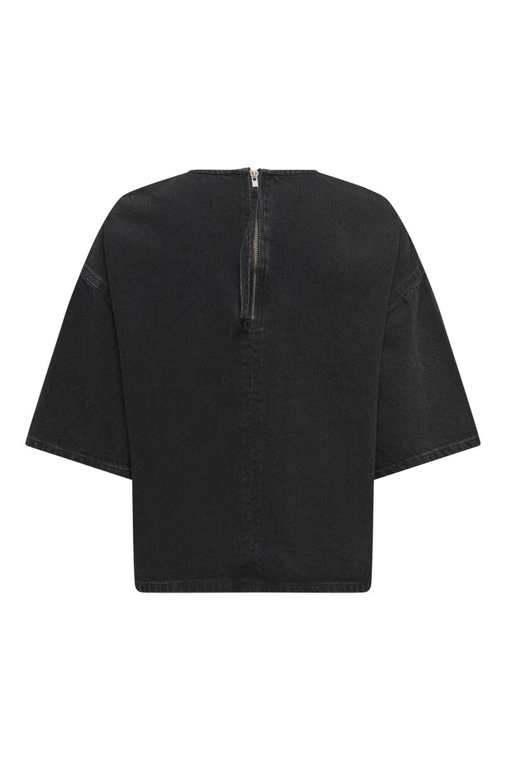 Only - Onlbarbara S/S Shirt Azg - 4745018 Washed Black