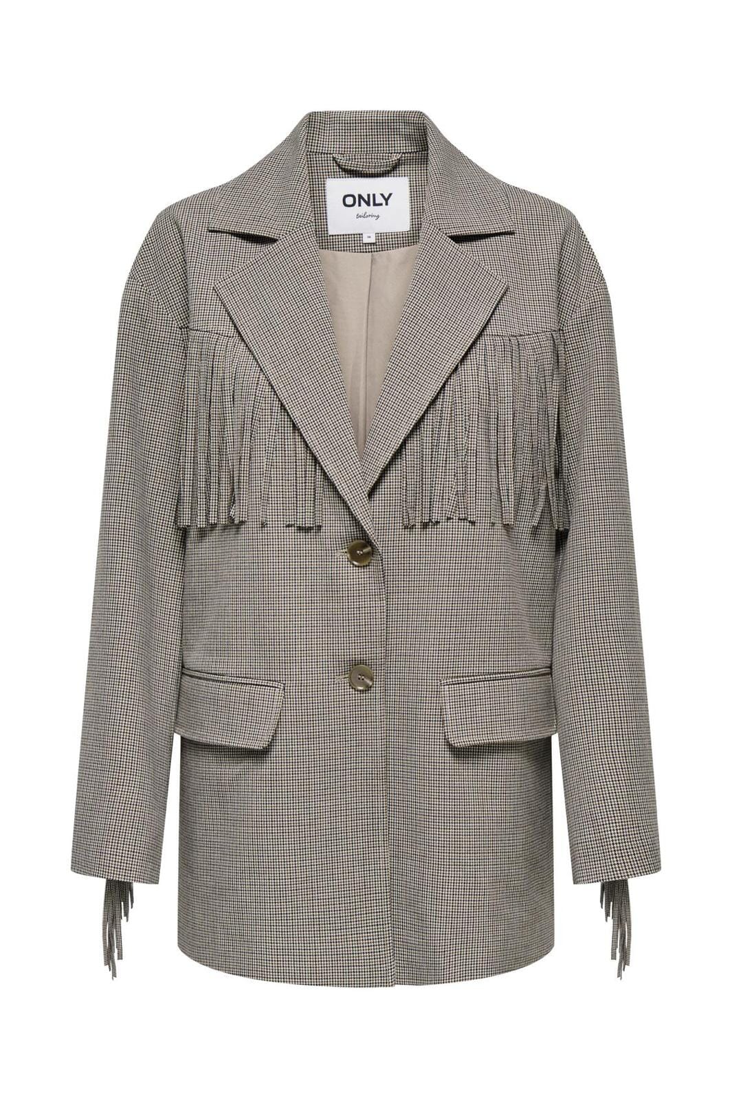 Only - Onlbella Life Ls Frill Blazer Tlr - 4765860 Oxford Tan W Brown