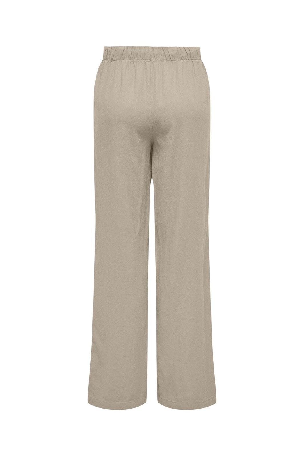 Only - Onlcaro Linen Bl Pull-Up Pant Cc - 4458162 Oxford Tan