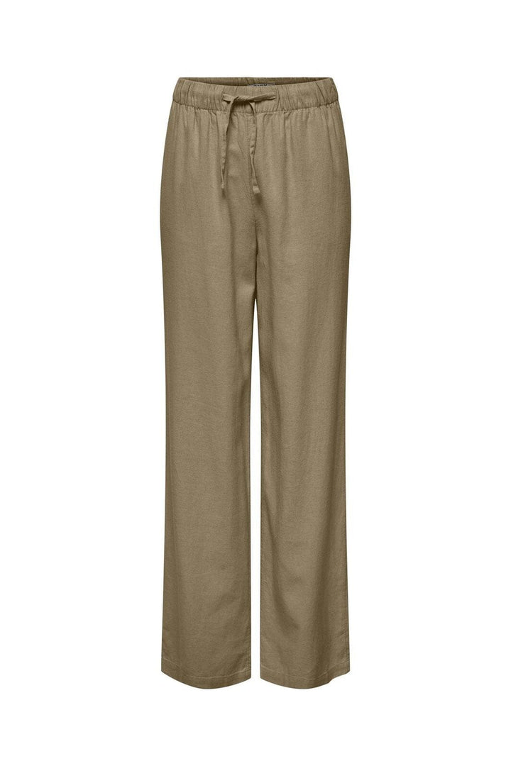 Only - Onlcaro Linen Bl Pull-Up Pant Cc - 4652313 Elmwood