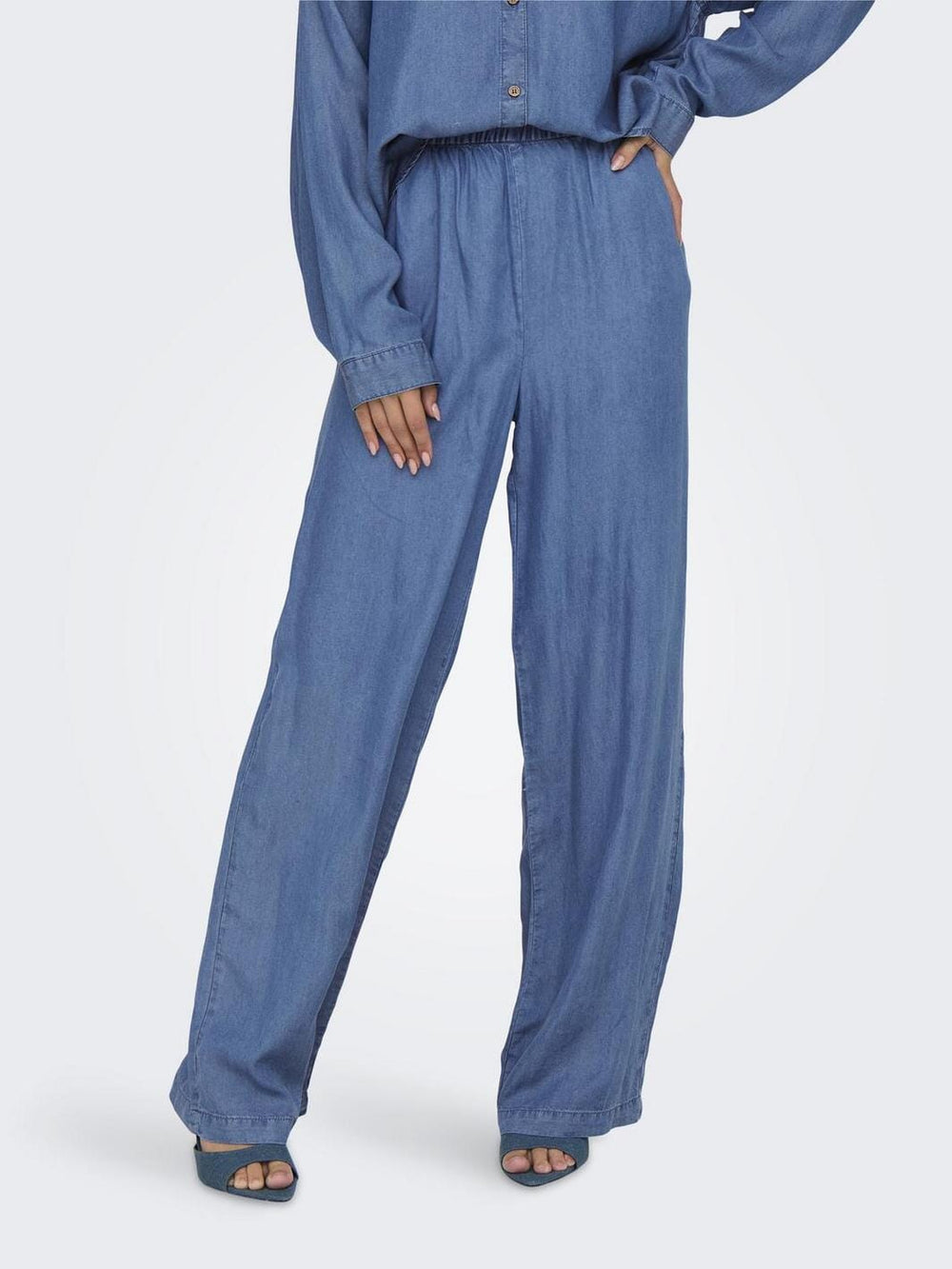 Only - Onlcharis Life Pull-Up Pant Ccwvn - 4647732 Medium Blue Denim