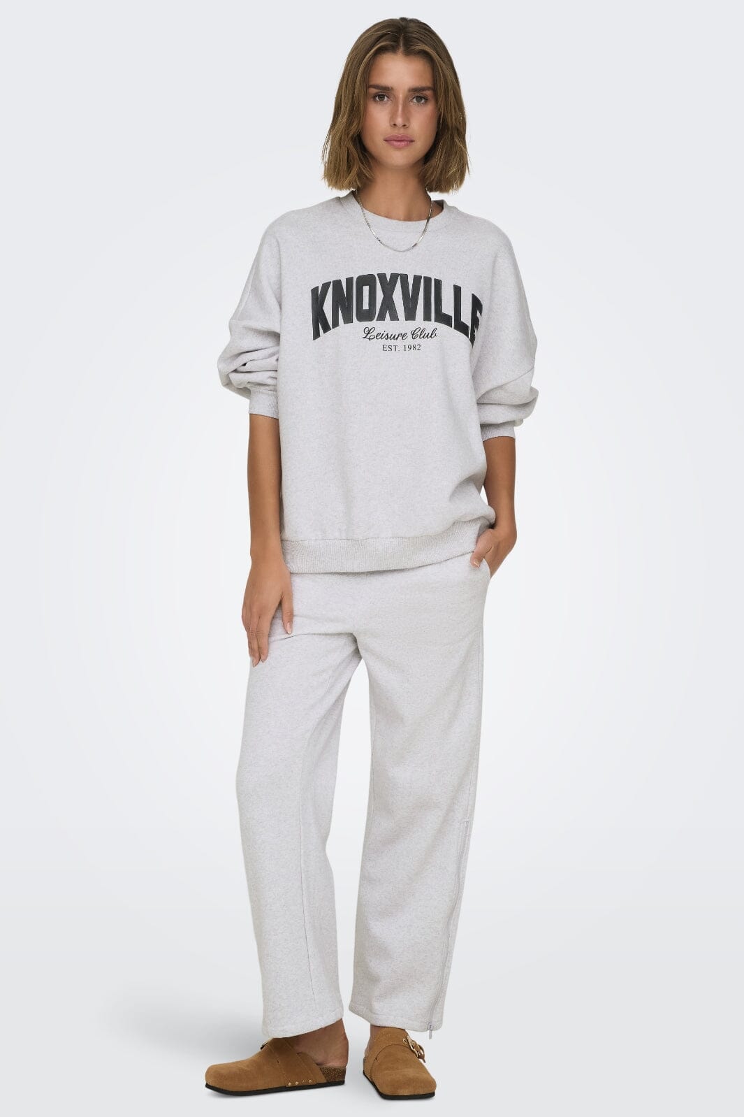 Only - Onldeborah L/S Club O-Neck Swt 15337256 - 4636892 - Light Grey Melange Knoxville