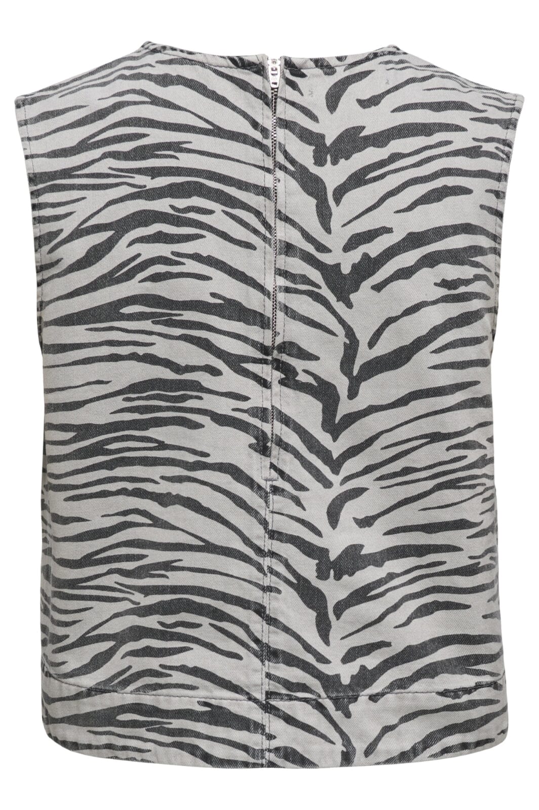 Only - Onldorsi Sl Zebra Top Sik - 4838986 Light Grey Denim Zebra Toppe 