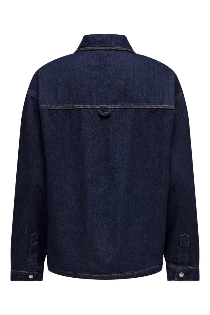 Only - Onlemmie L/S Shirt Rinse Azg - 4636211 Dark Blue Denim Skjorter 