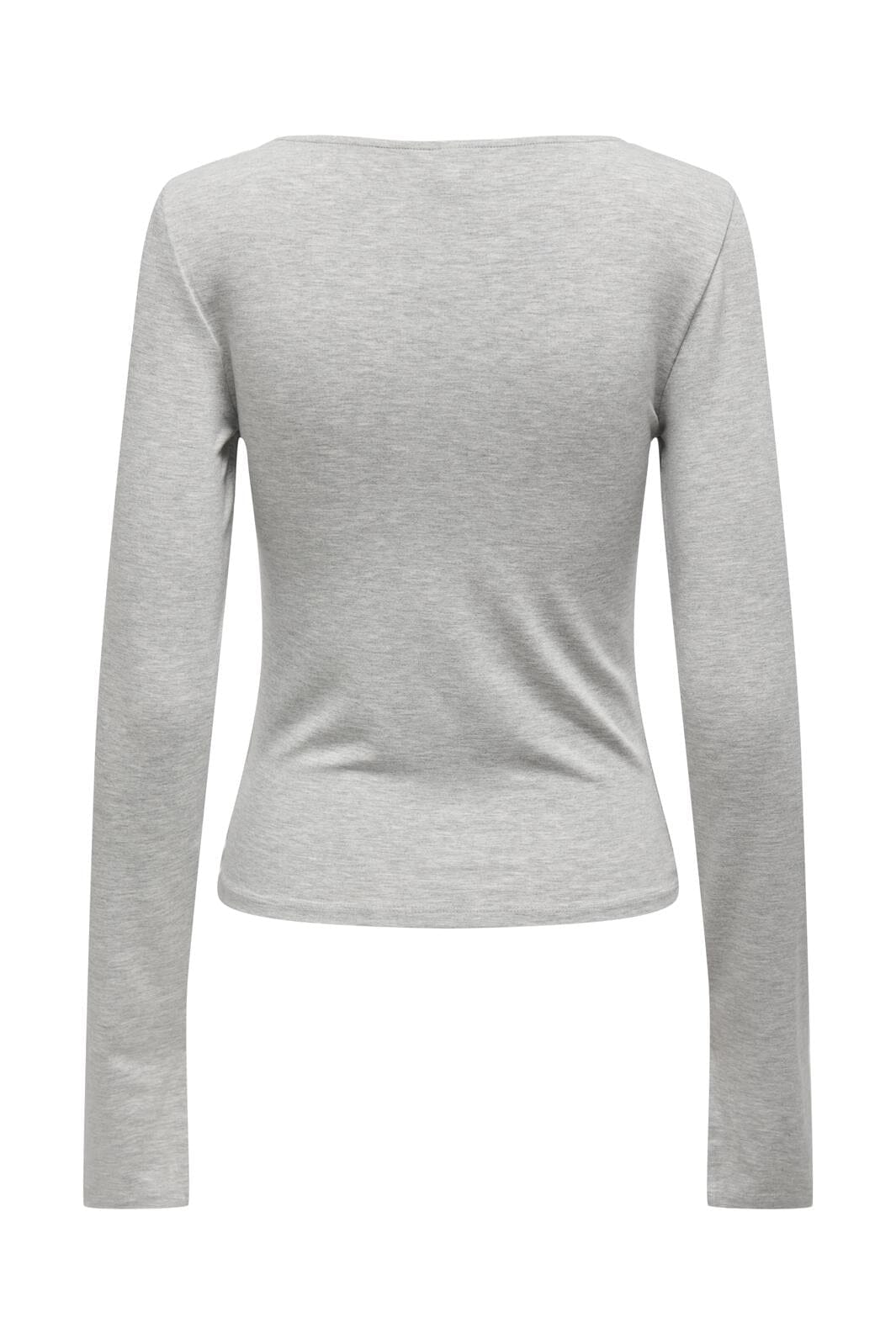 Only - Onlfelina L/S Boatneck Slit Top - 4643754 Light Grey Melange