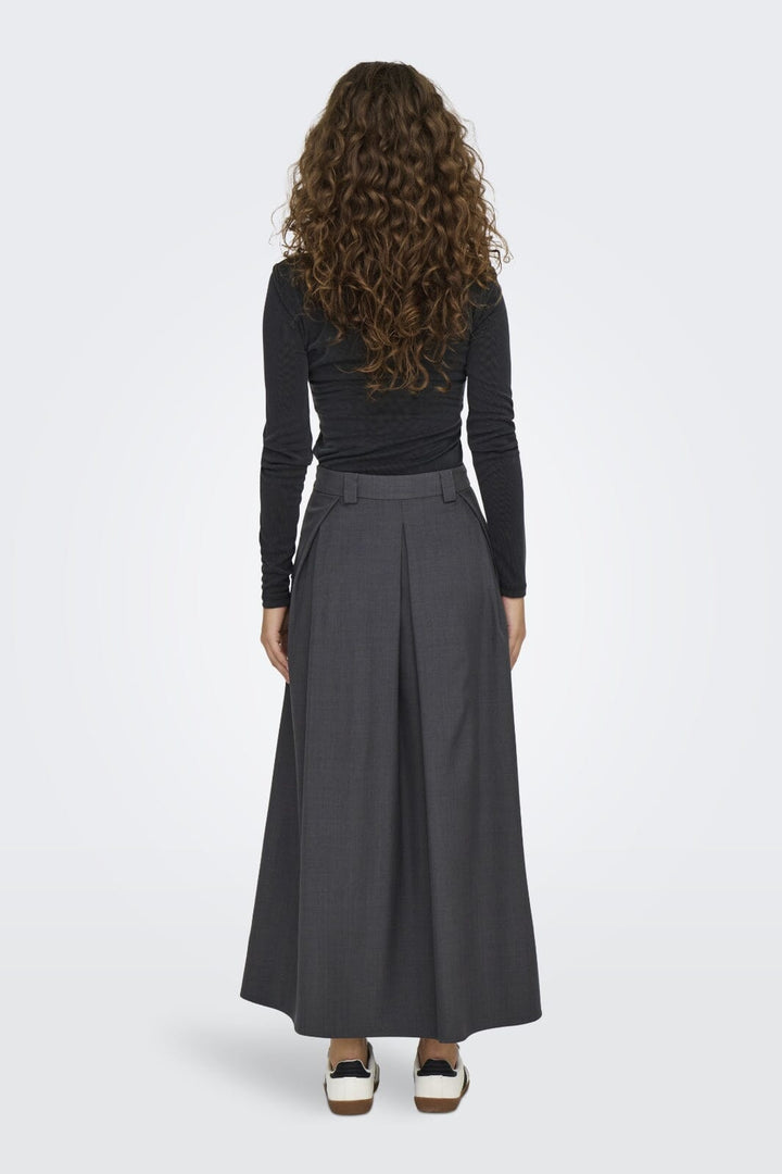 Only - Onlginny Mel Wide Long Skirt - 4588859 Dark Grey Melange Nederdele 