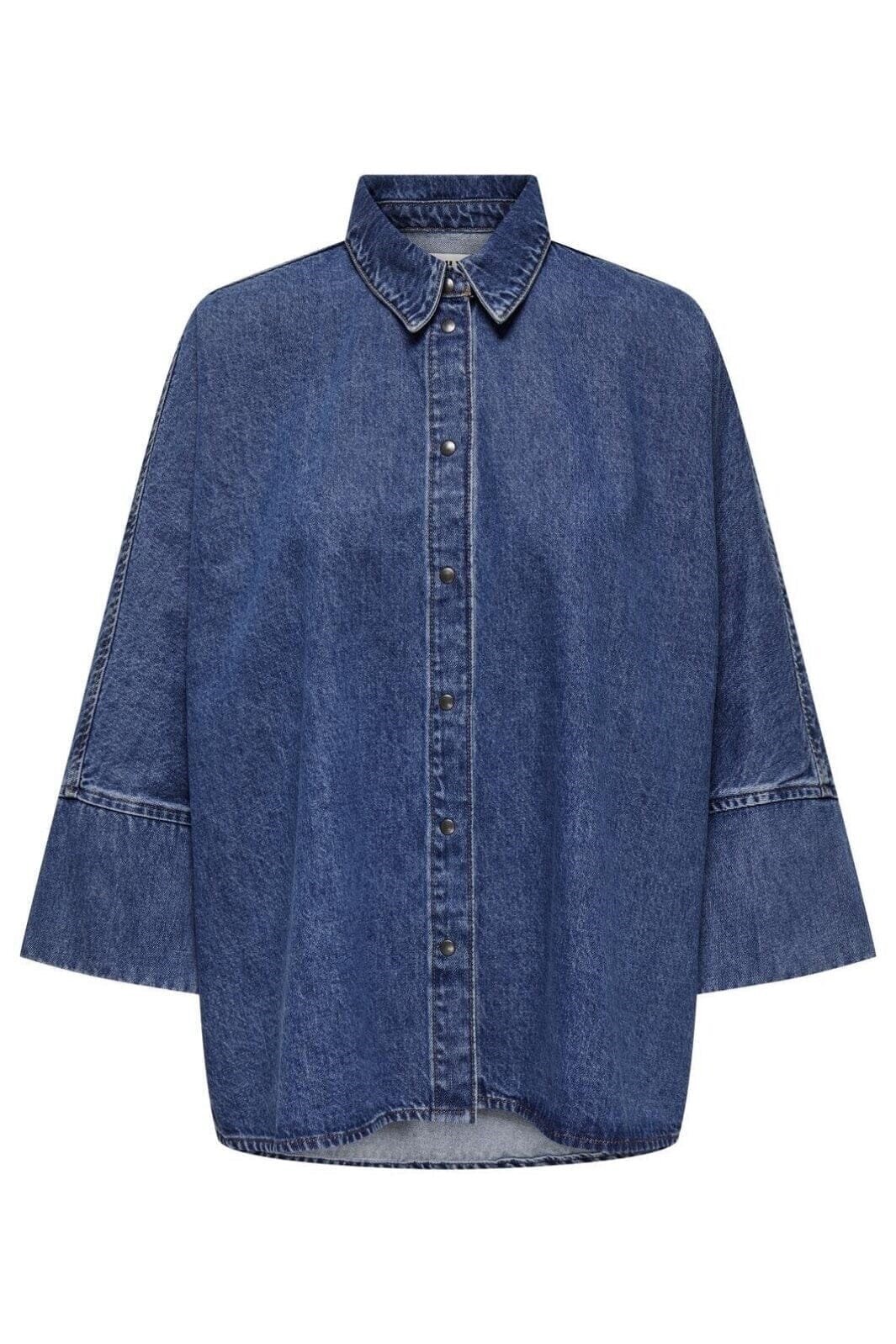 Only - Onlgrace L/S Shirt Cro - 4591551 Medium Blue Denim