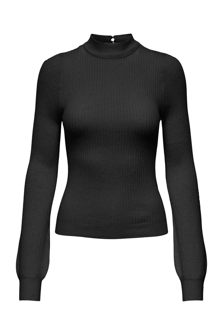 Only - Onlibi Ls Rib High Neck Cc Knt - 4703794 Black