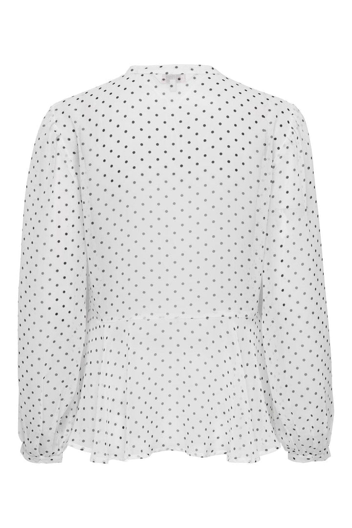 Only - Onlisabella Ls String Top - 4707519 White Black Dot