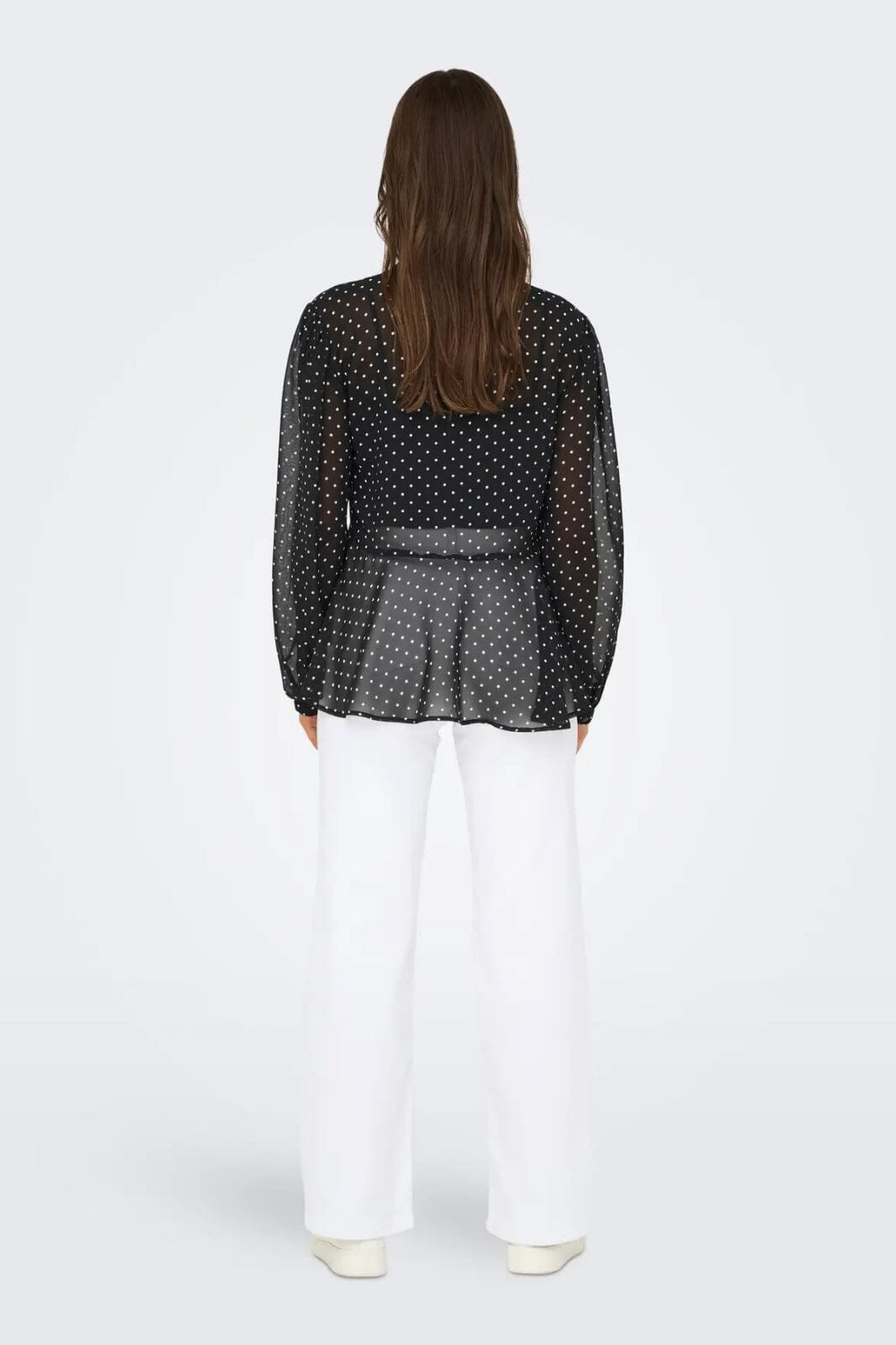 Only - Onlisabella Ls String Top - 4707520 Black White Dot