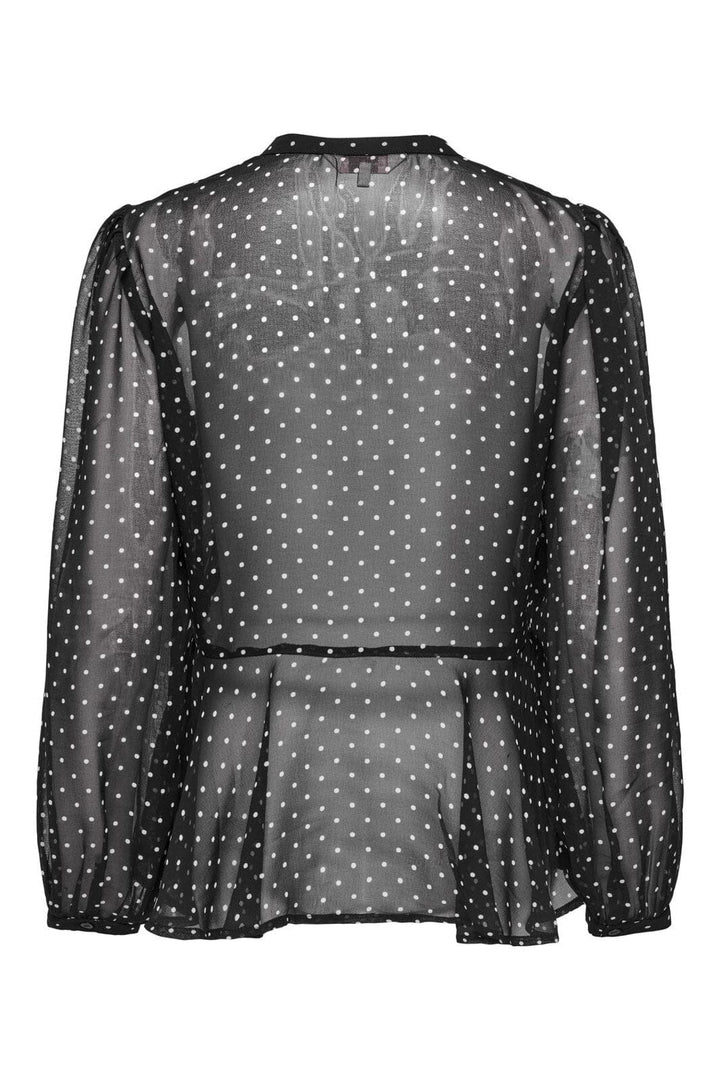 Only - Onlisabella Ls String Top - 4707520 Black White Dot