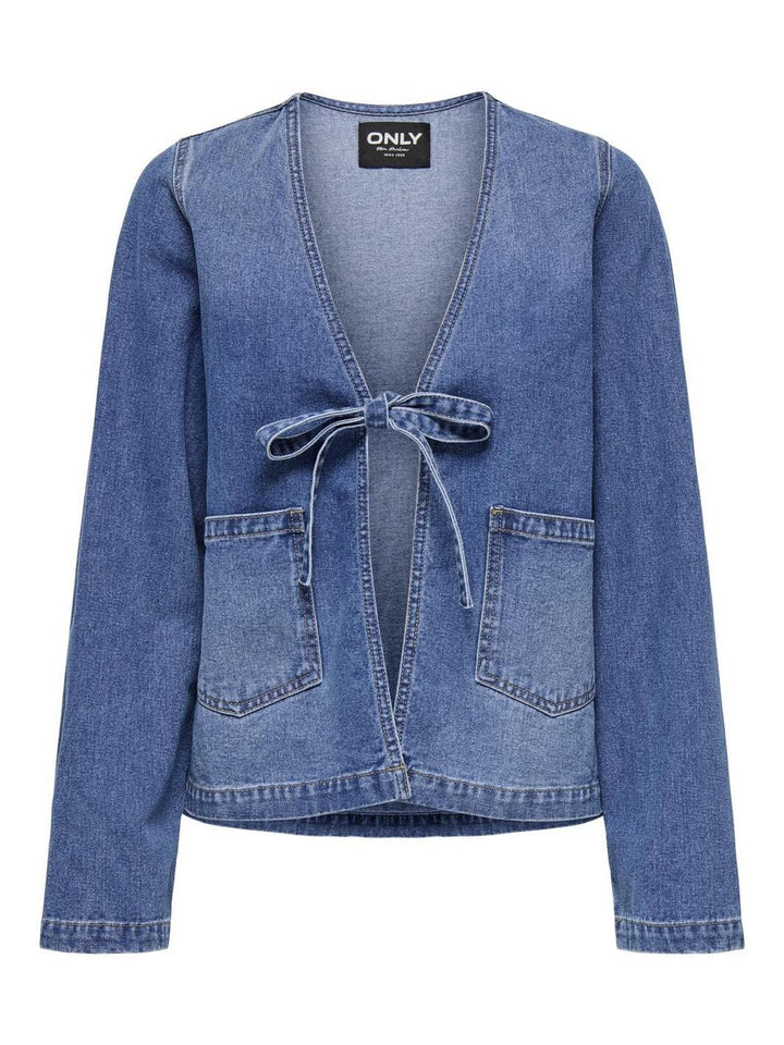 Only - Onljenna L/S Bow Jacket Gua - 4805326 Medium Blue Denim