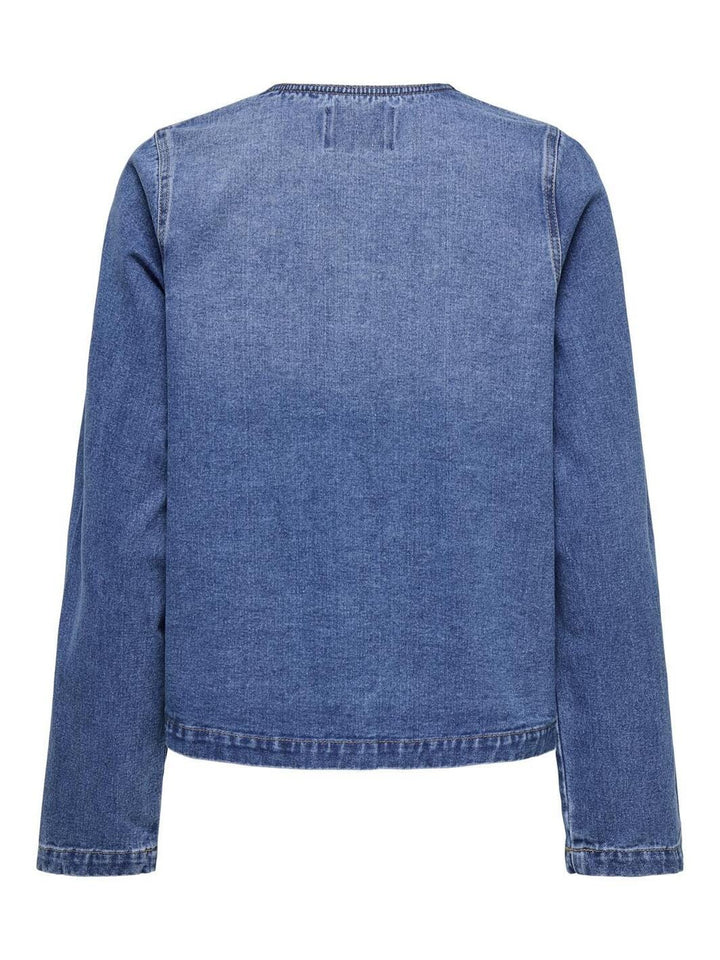 Only - Onljenna L/S Bow Jacket Gua - 4805326 Medium Blue Denim