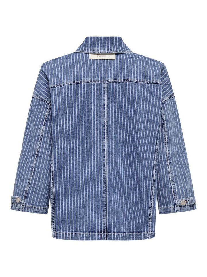 Only - Onlkirsi Ls Striped Jacket Dot - 4264682 Light Blue Denim