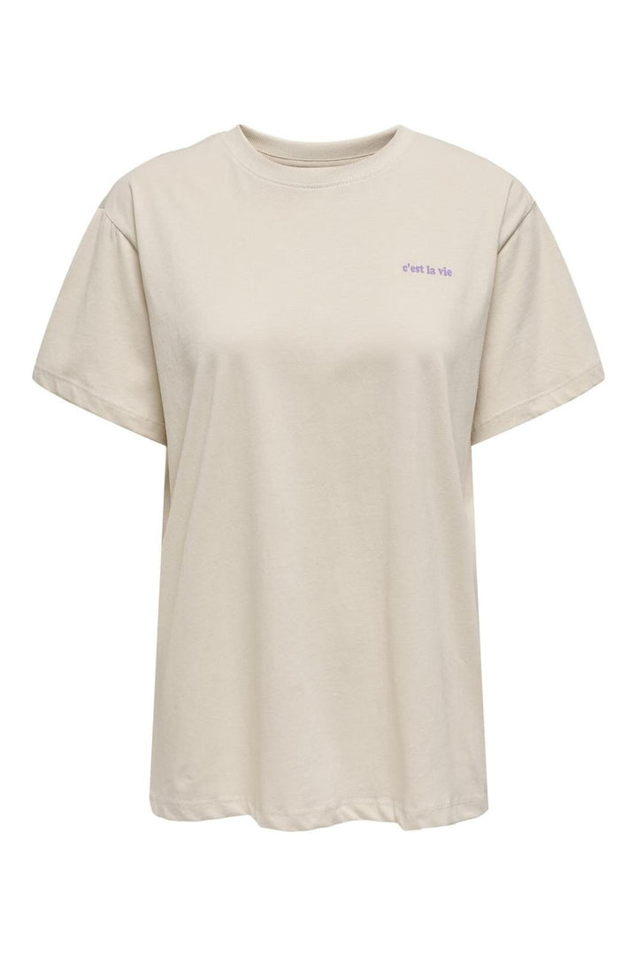 Only - Onllana Fleur Life S/S Tee - 4720925 Pumice Stone Quelle