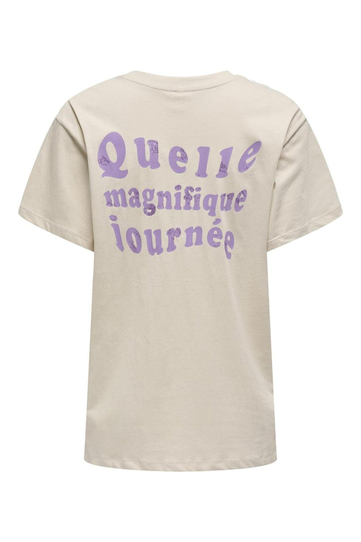 Only - Onllana Fleur Life S/S Tee - 4720925 Pumice Stone Quelle