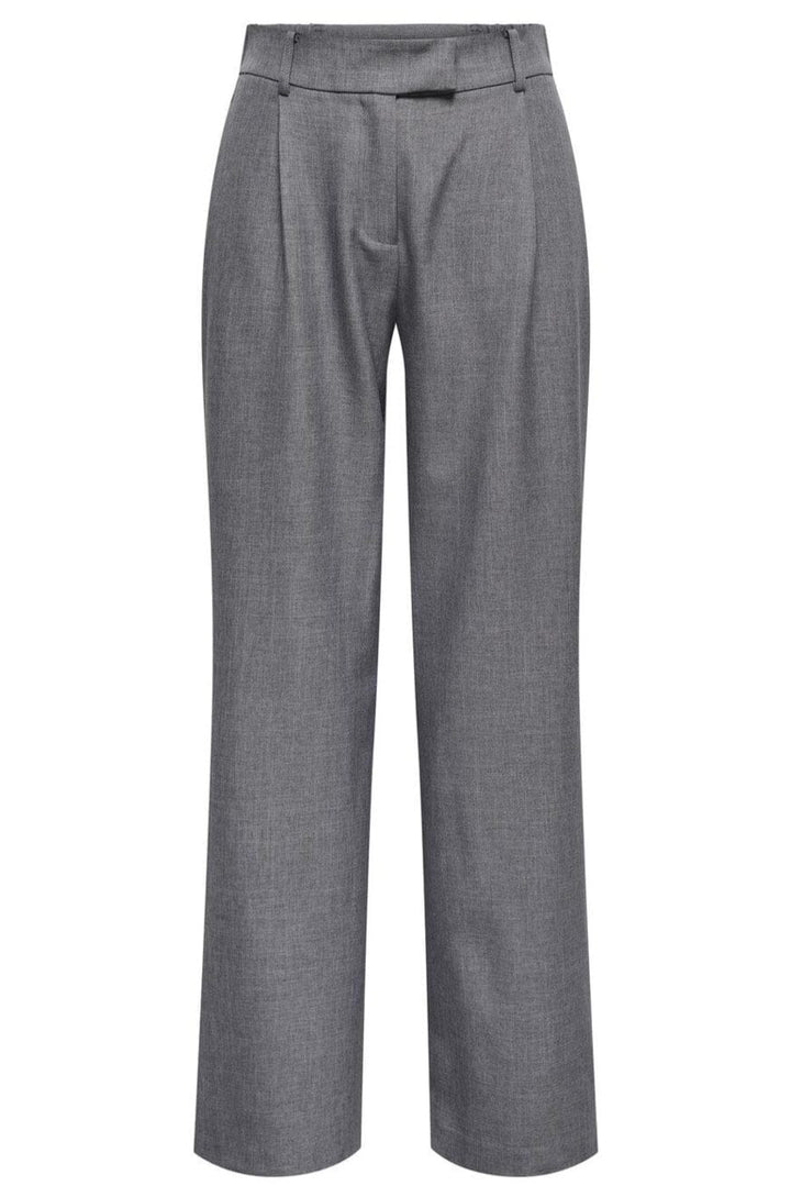 Only - Onllinda Str Mel Pants Tlr - 4769944 Medium Grey Melange