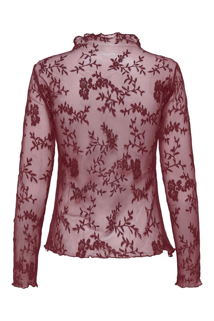 Only - Onllinley Ls Lace Top - 4765865 Cabernet