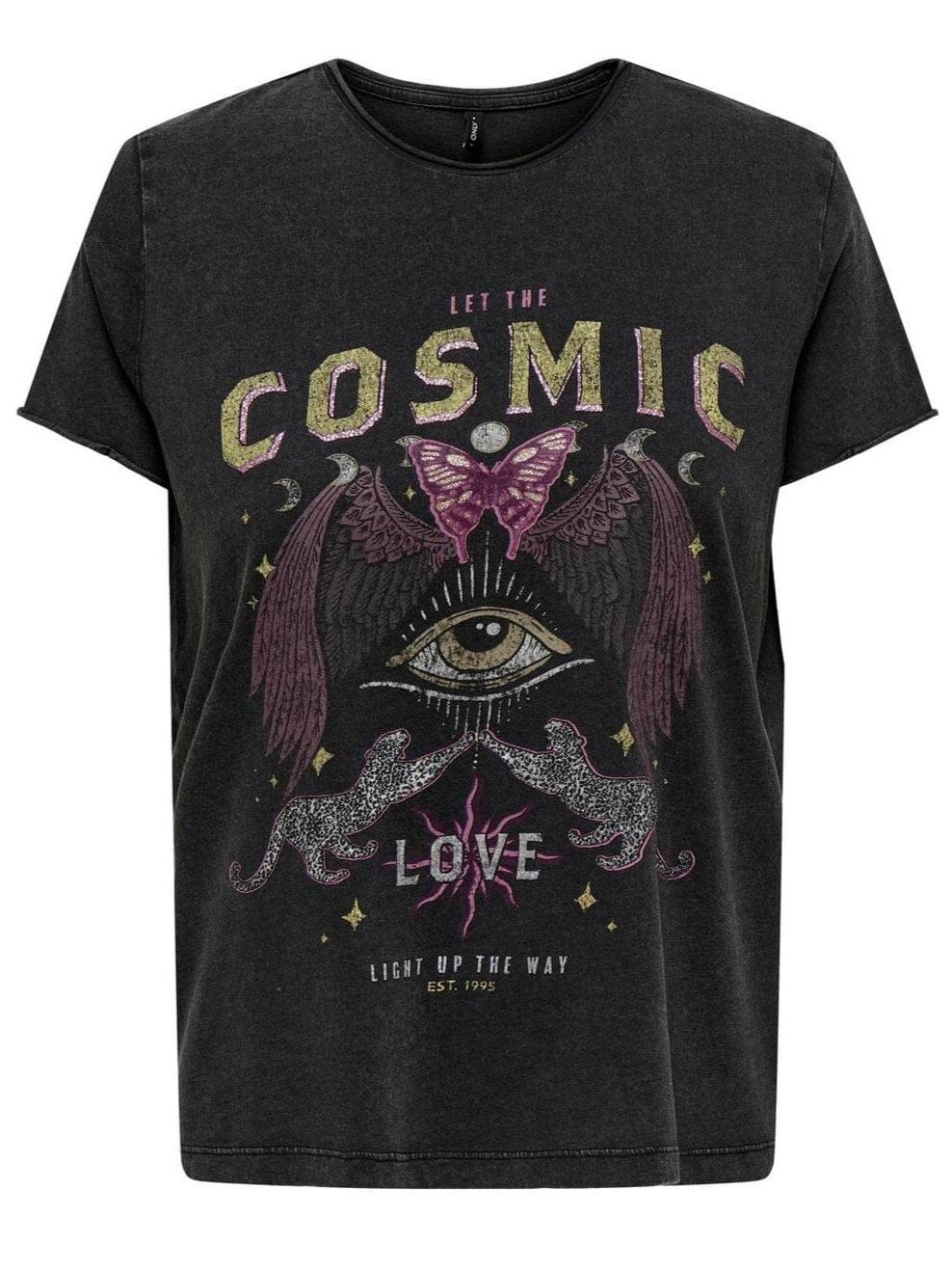 Only - Onllucy Life S/S Eye Top Box - 4634903 Black Cosmic Bohemian