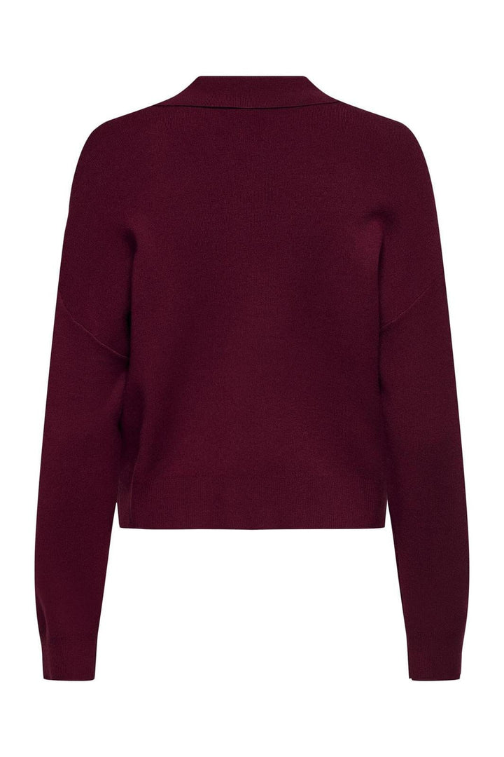 Only - Onllucy Ls Polo Neck Knt - 4756240 Cabernet