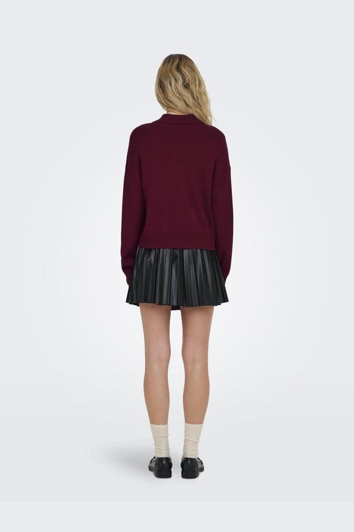 Only - Onllucy Ls Polo Neck Knt - 4756240 Cabernet