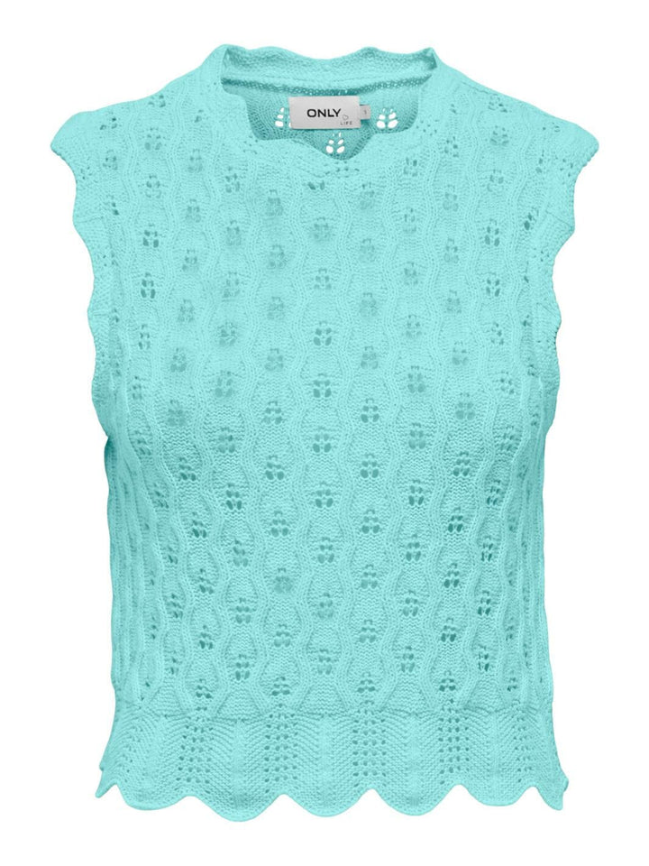 Only - Onlluna Life Sl O-Neck Tank Knt - 4464322 Light Blue