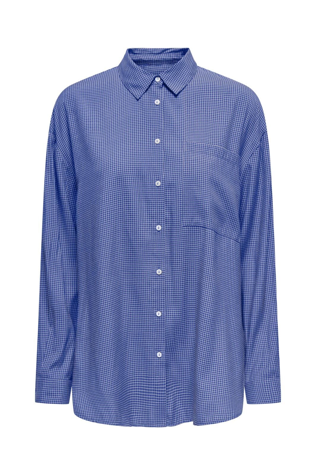 Only - Onlmaggie L/S Check Shirt - 4710631 Amparo Blue White