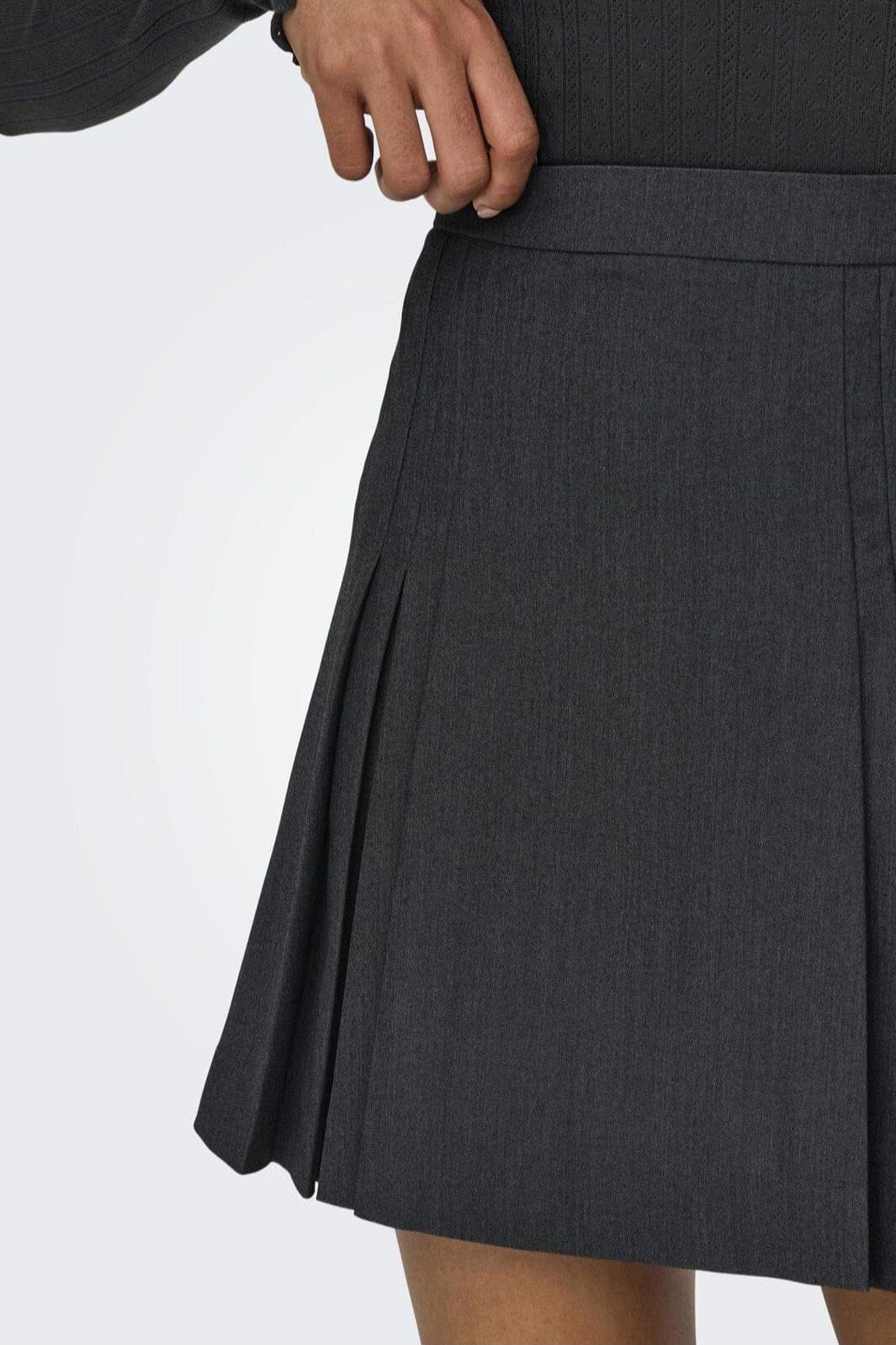 Only - Onlmarion Pleat Mel Skirt Tlr - 4554298 Dark Grey Melange Melange