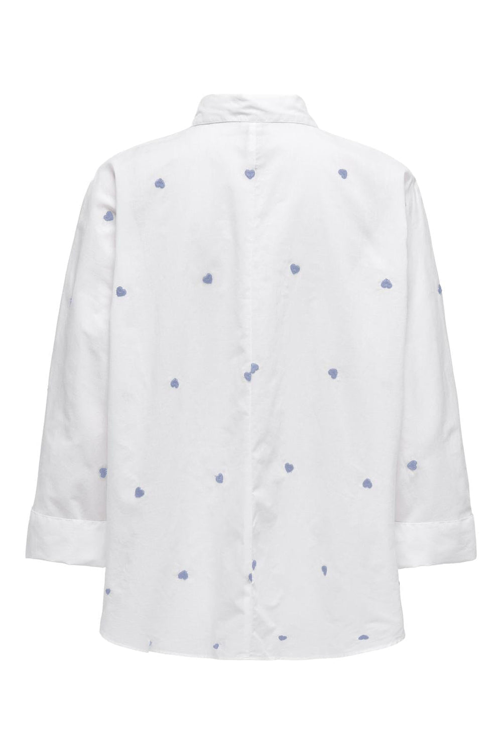 Only - Onlnew Lina Grace Ls Emb Shirt - 4749760 Bright White Brunnera Blue Heart