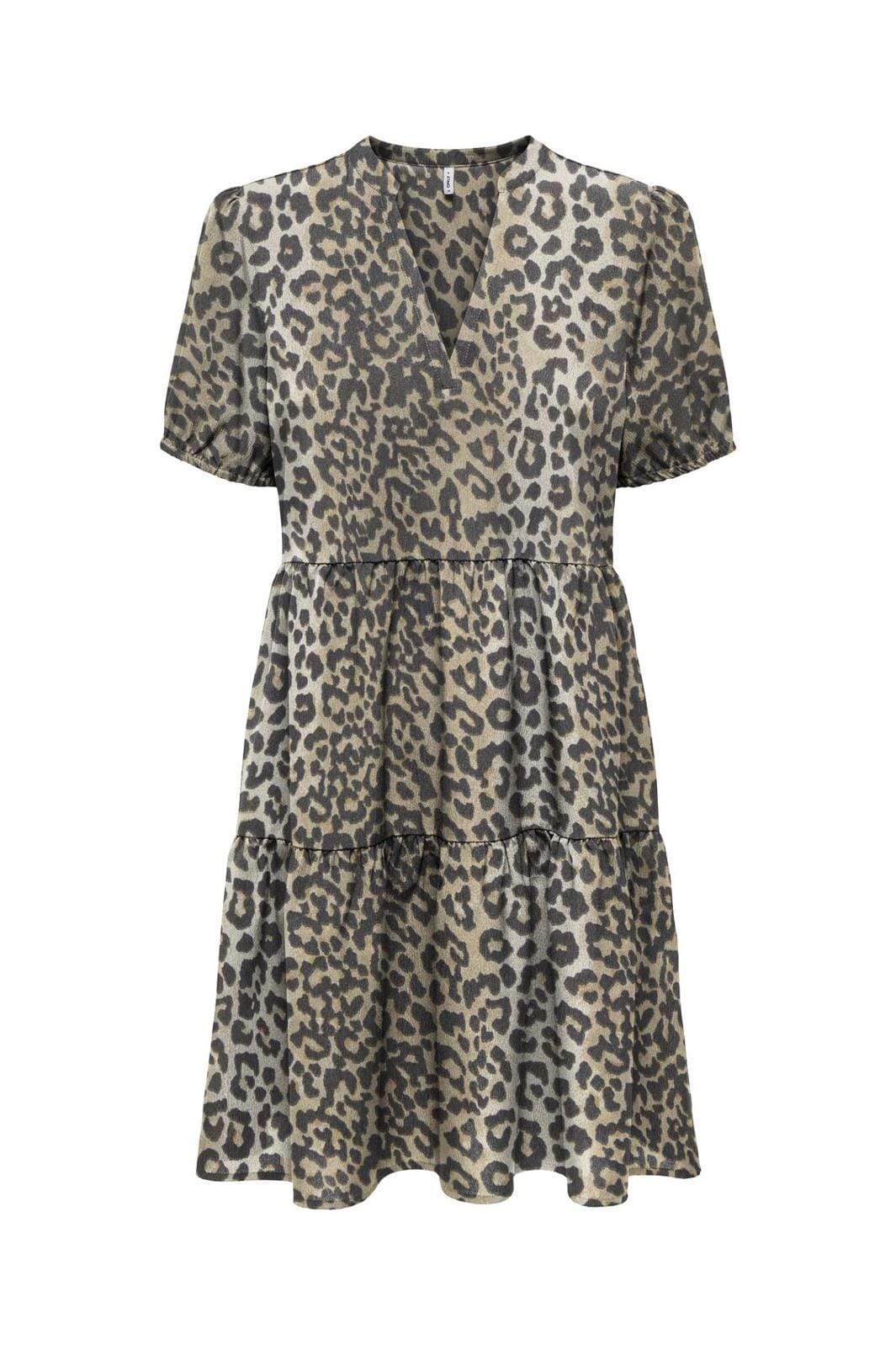 Only - Onlnova Life Elite S/S Thea Dress - 4746339 Timber Wolf 631 Wildlife