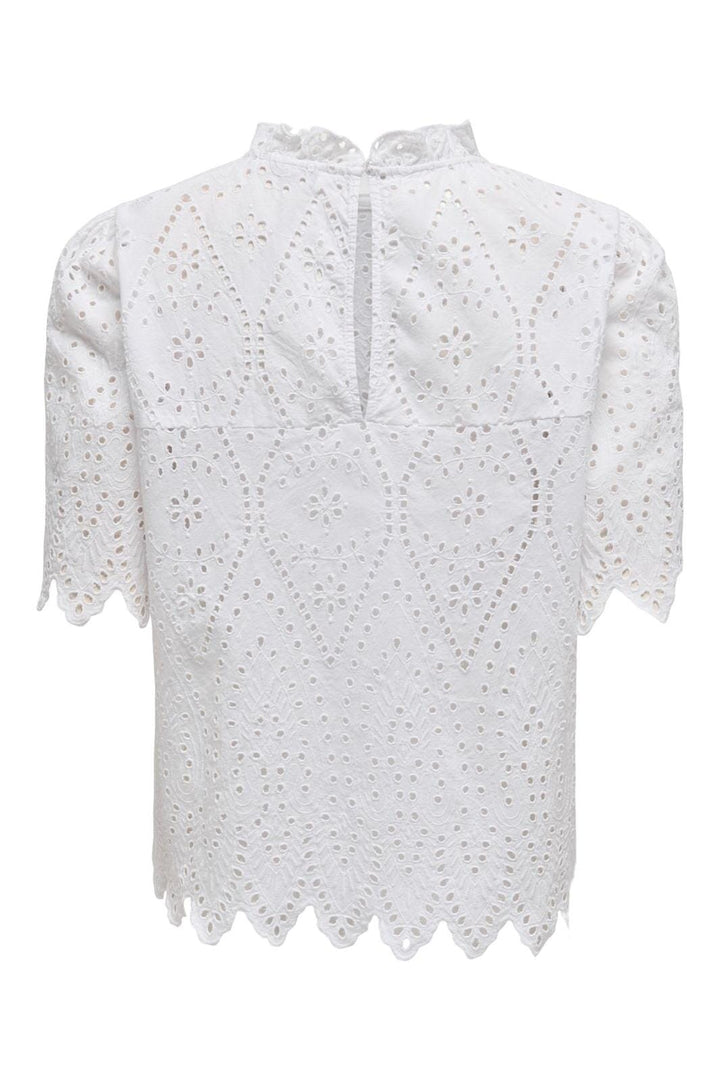 Only - Onlnyla Tulum Emb Ss Top - 4695476 Bright White Bright White Emb.