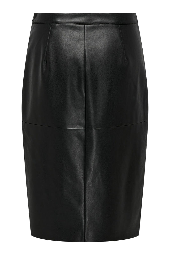 Only - Onloline Faux Leather Pencil Skirt - 4428836 Black