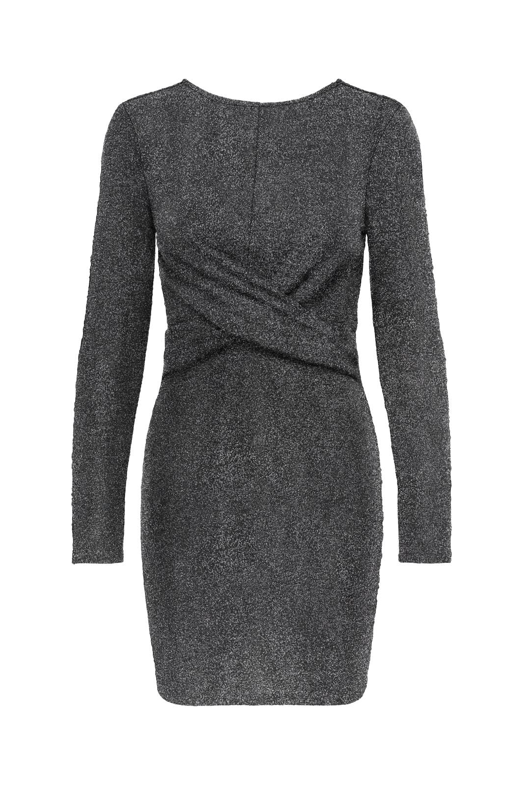 Only - Onlqueen L/S Glitter Twist Dress - 4674370 Black Filli (Silver)