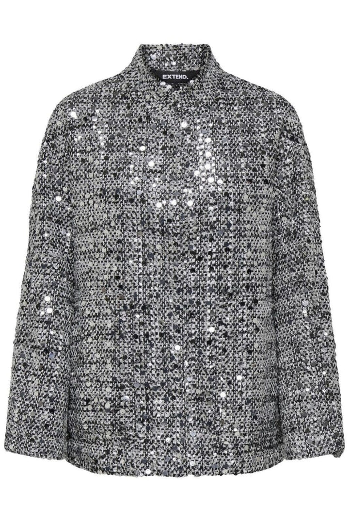 Only - Onlquinn Life L/S Sequin Bomber - 4814359 Silver Sequins