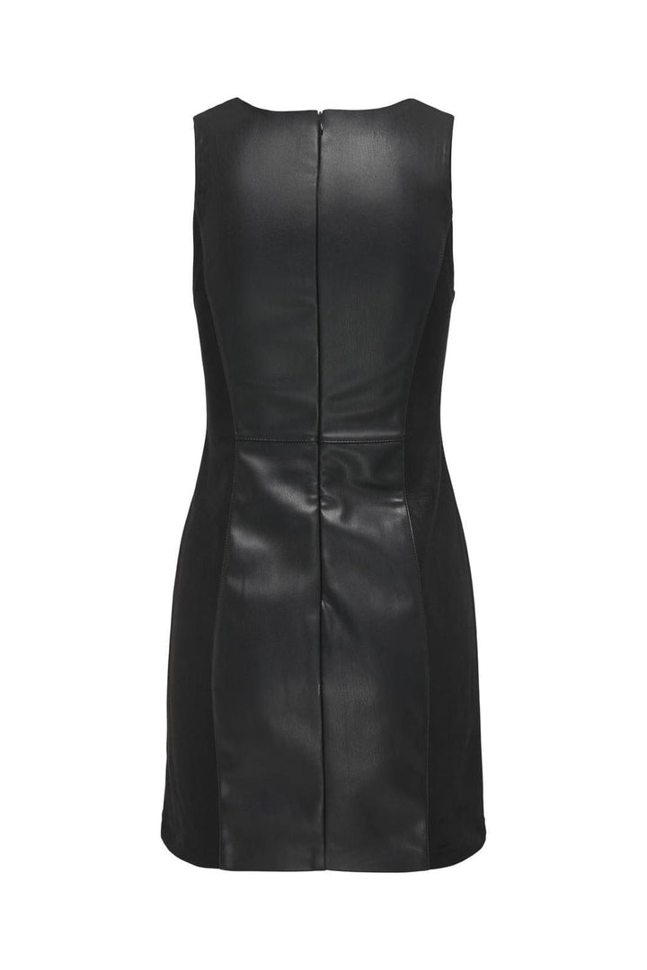 Only - Onlrafia Faux Leather Mix Dress - 4568561 Black