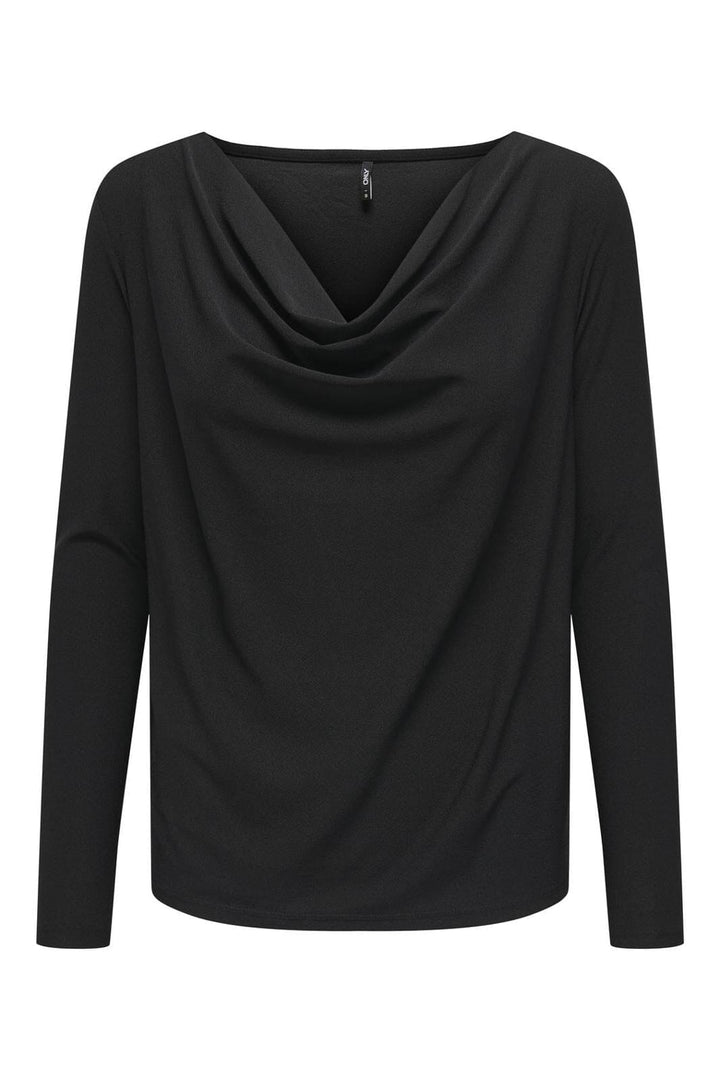 Only - Onlsansa L/S Waterfall Top - 4033368 Black