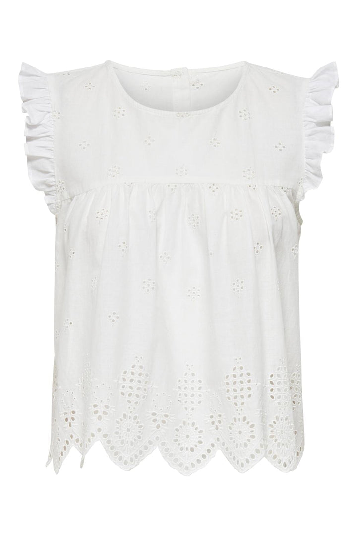 Only - Onlsilla S/L Frill Top - 3454773 Cloud Dancer