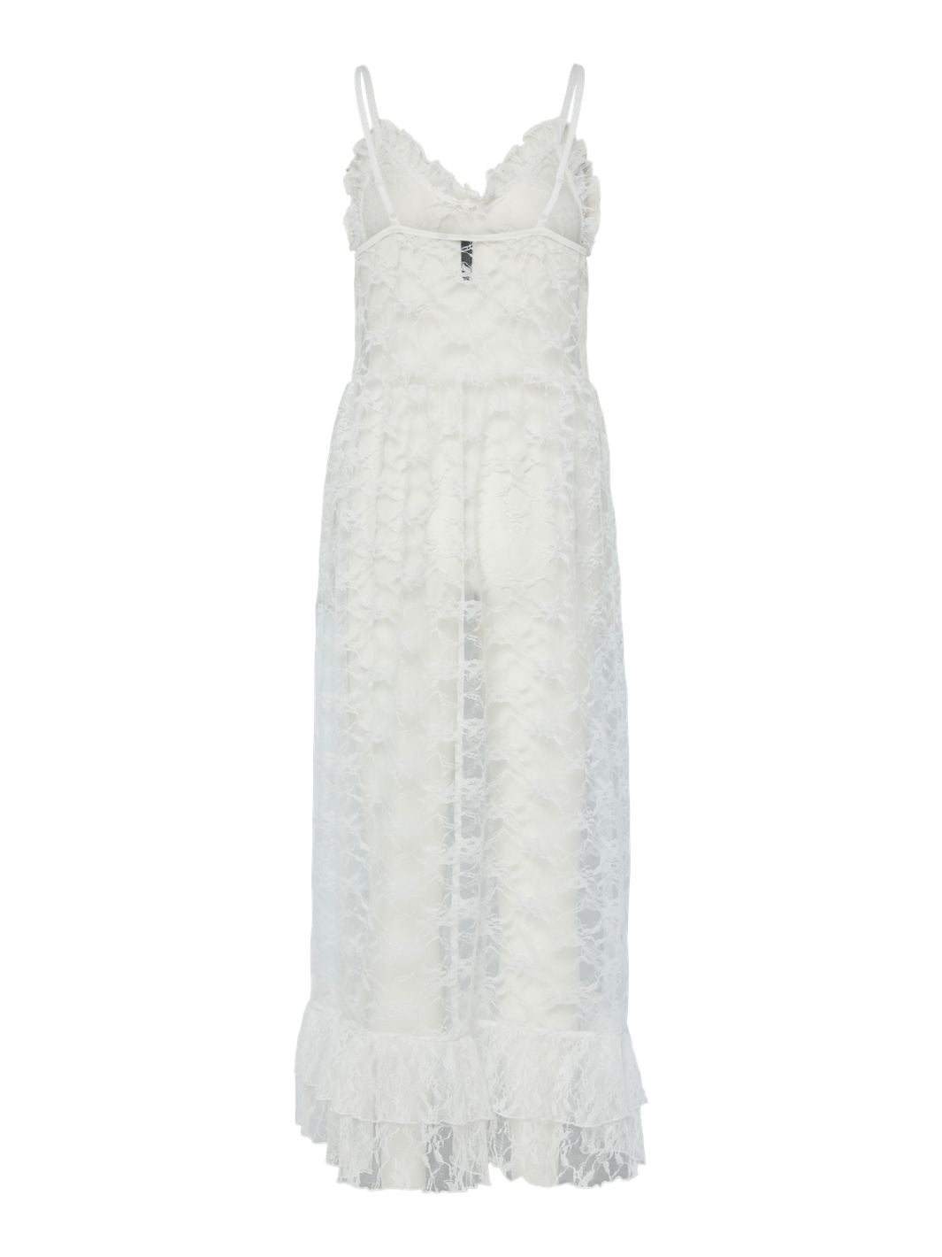 Forudbestilling - Pieces - Pcaddi Long Lace Slip Dress - 4883607 Bright White