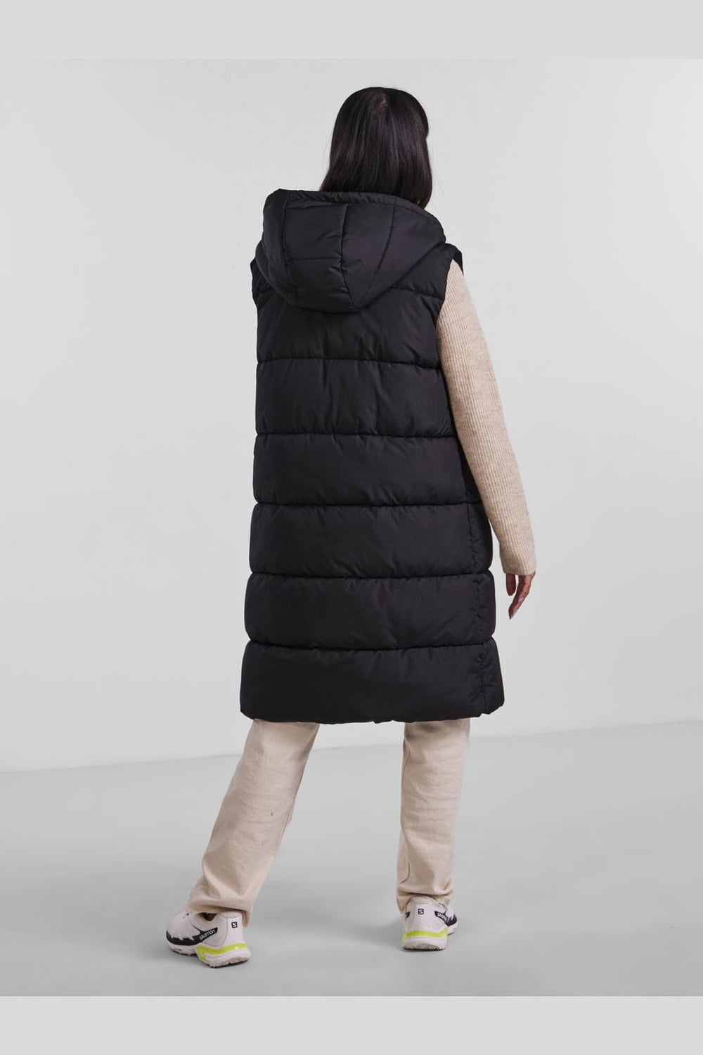 Pieces - Pcbee New Long Puffer Vest - 3718770 Black