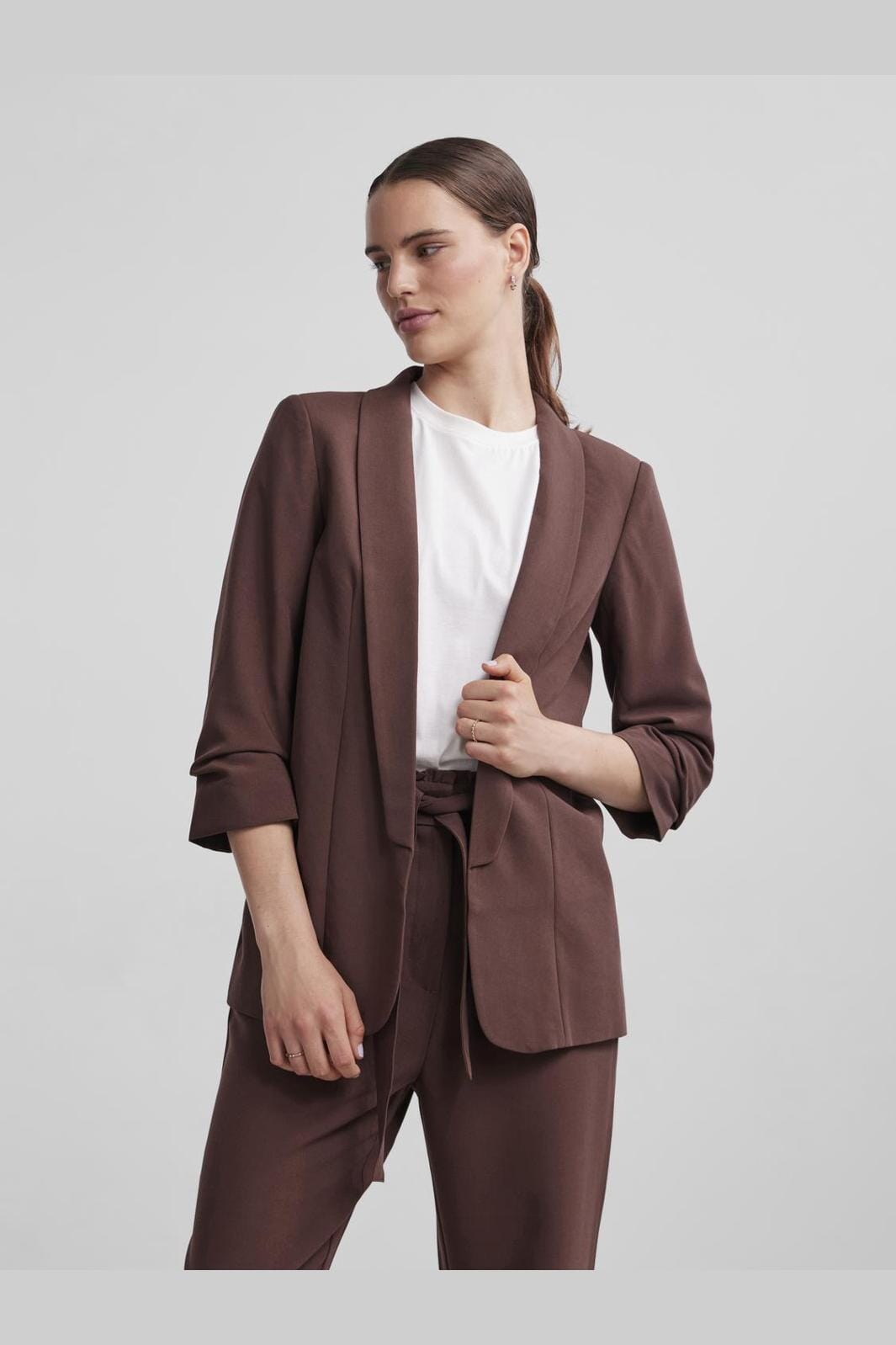 Pieces - Pcbosella 3/4 Blazer - 3830446 Chicory Coffee