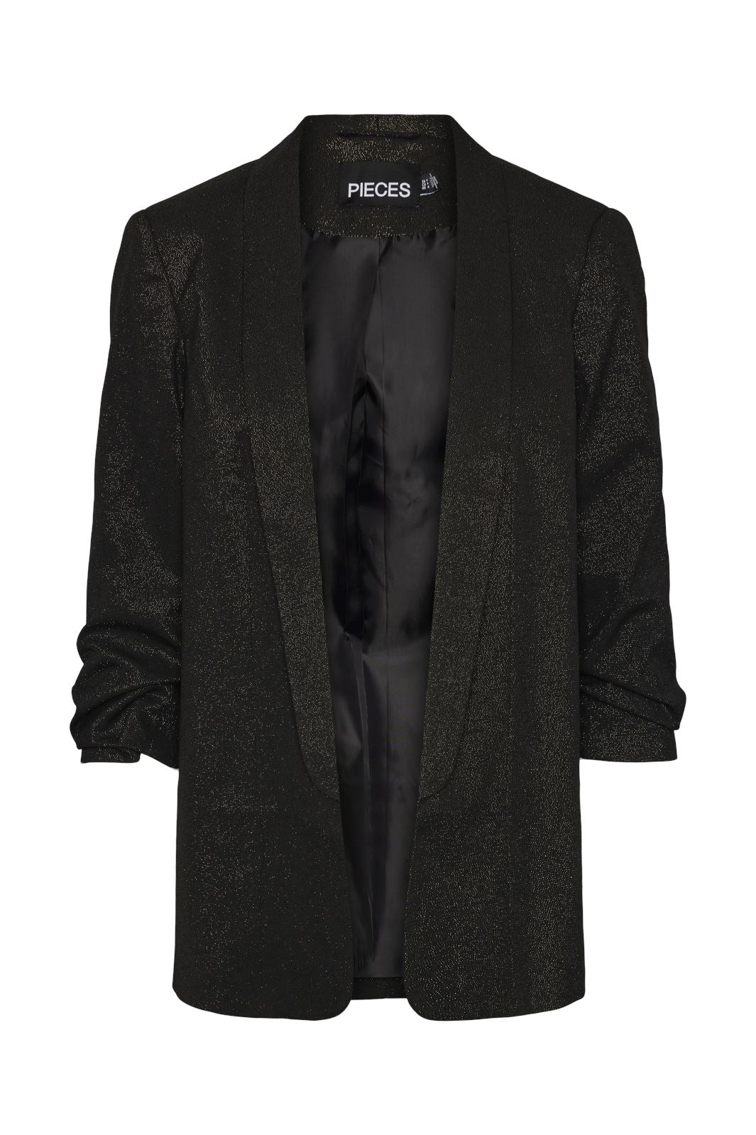 Pieces - Pcbosella 3/4 Glitter Blazer Mm - 4553579 Black Gold Lurex