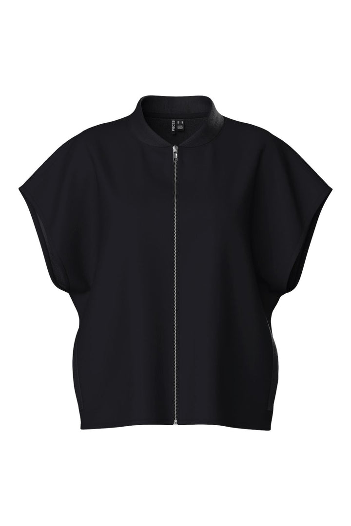 Pieces - Pcchilli Sl Zip Sweat Vest Cp - 4703066 Black