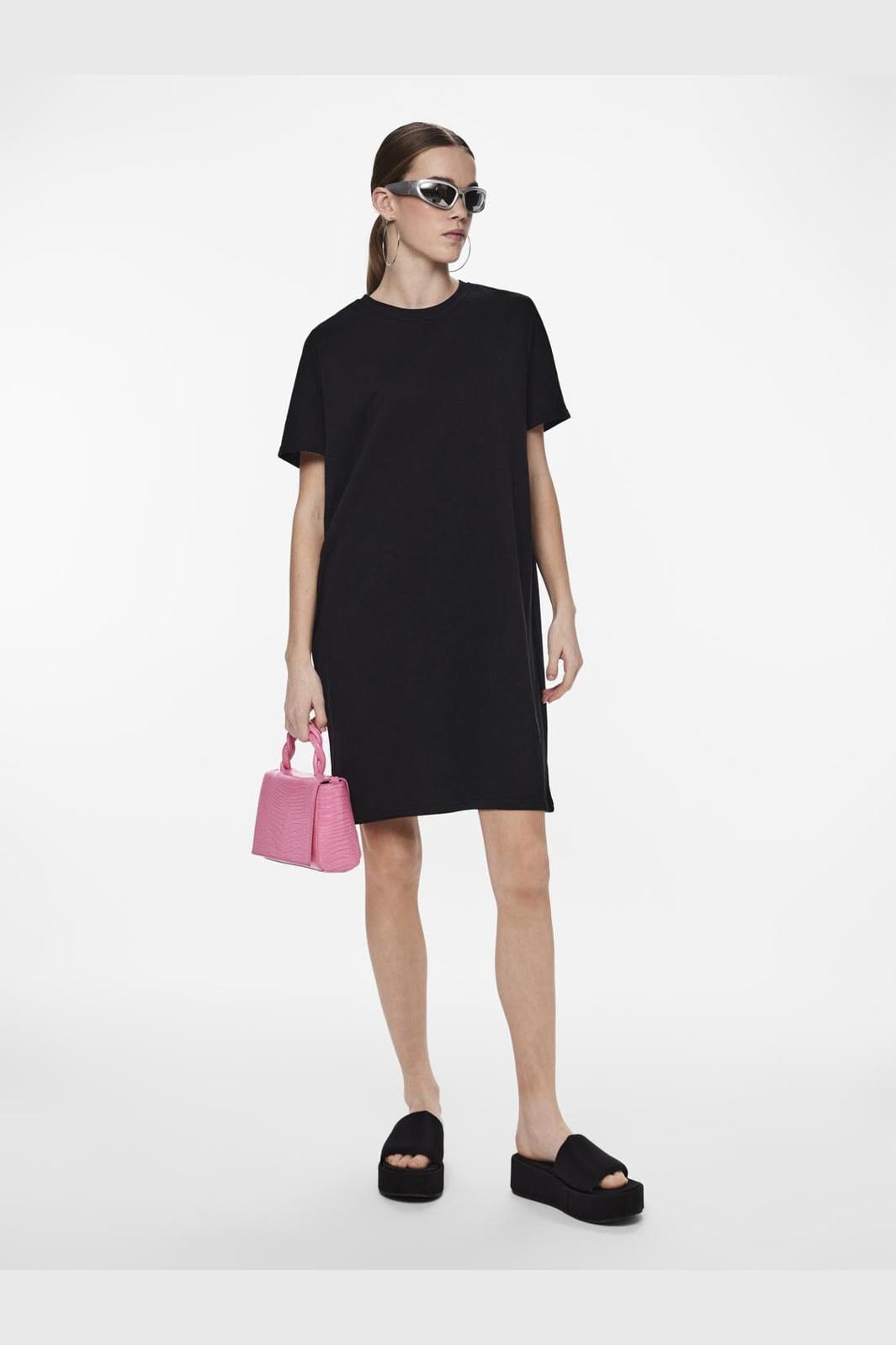 Pieces - Pcchilli Summer Ss Sweat Dress - 4441305 Black