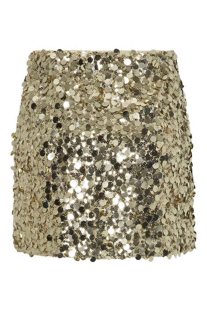 Pieces - Pcdisco Mini Skirt - 4749122 Gold Colour Sequins