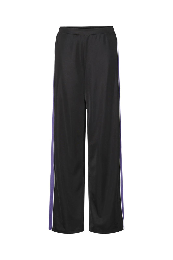 Pieces - Pcfelicia Wide Pant Fsy - 4747763 Black Ultraviolet/White Stripe