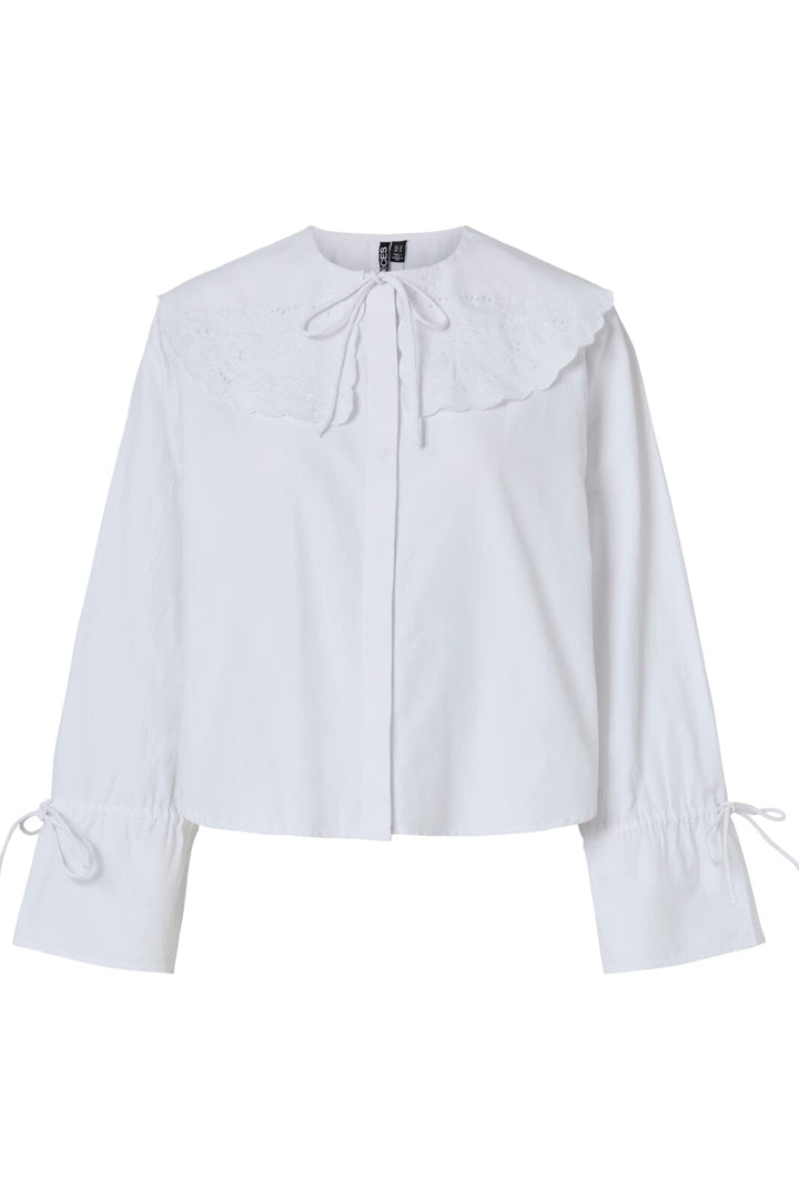 Pieces - Pcfetina Ls Collar Shirt Fsy - 4868820 Bright White