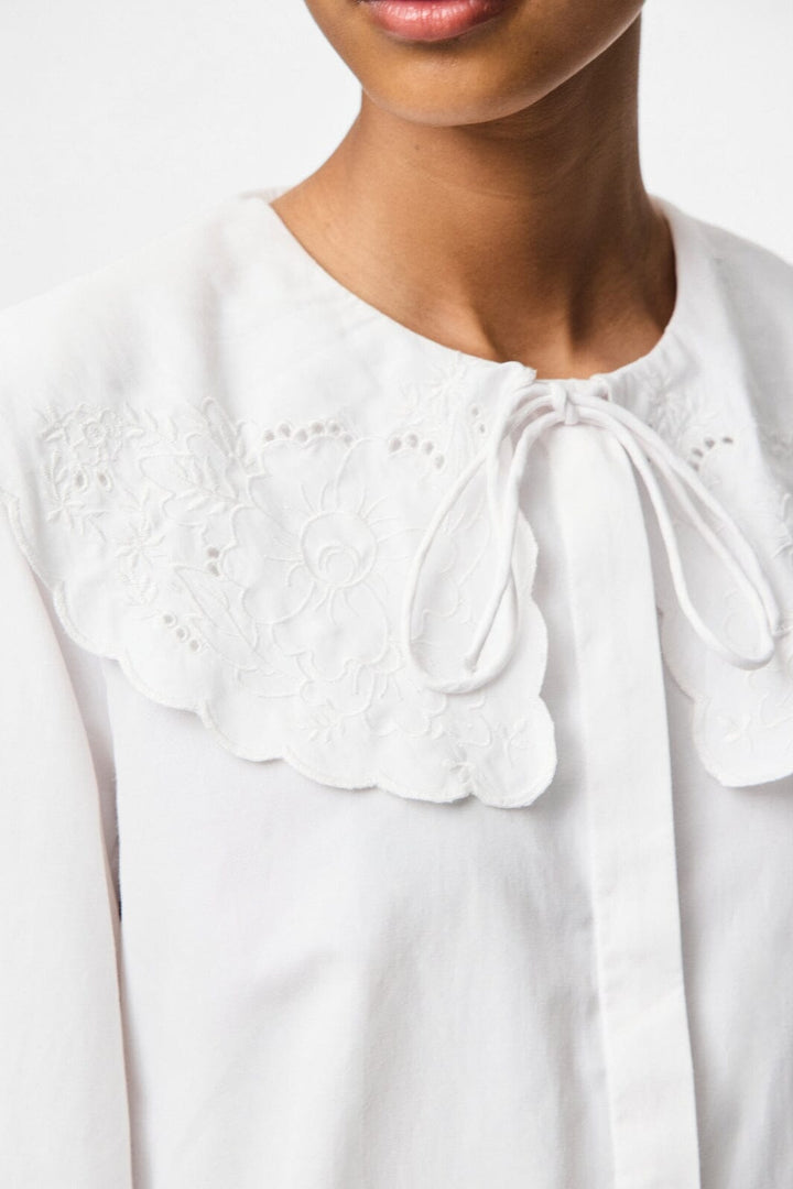 Pieces - Pcfetina Ls Collar Shirt Fsy - 4868820 Bright White