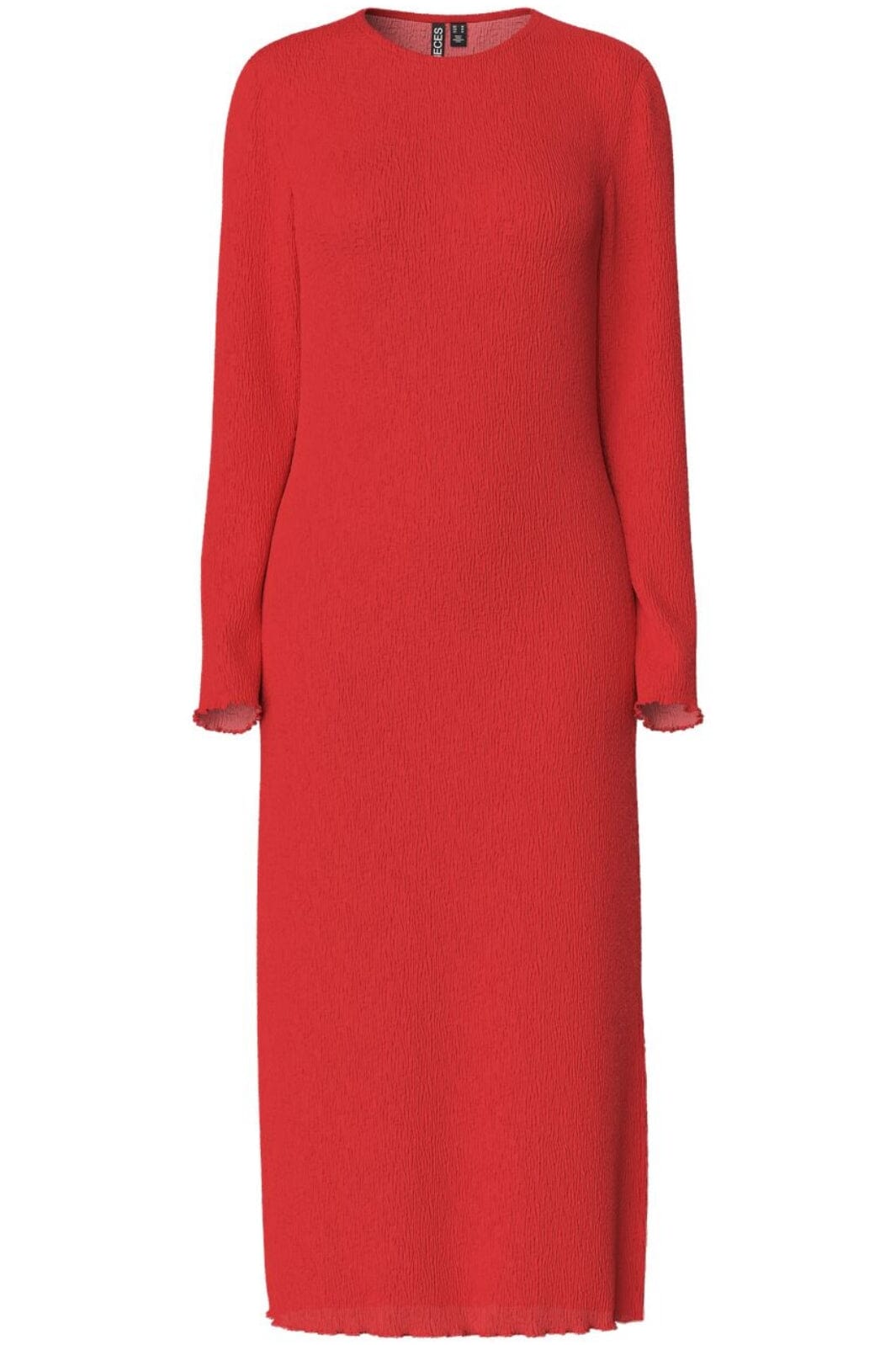 Pieces - Pcflora Ls Midi Dress - 4729145 Poppy Red