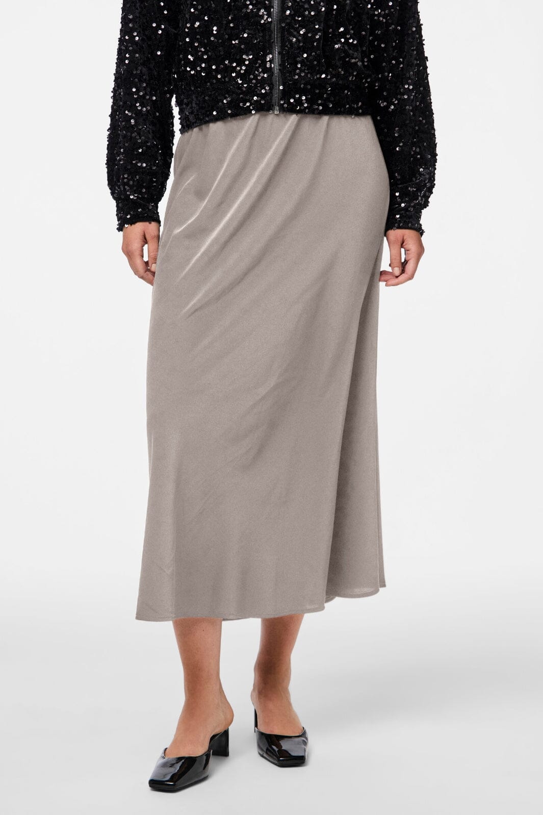 Pieces - Pcfranan Ankle Skirt - 4737104 Silver Gray