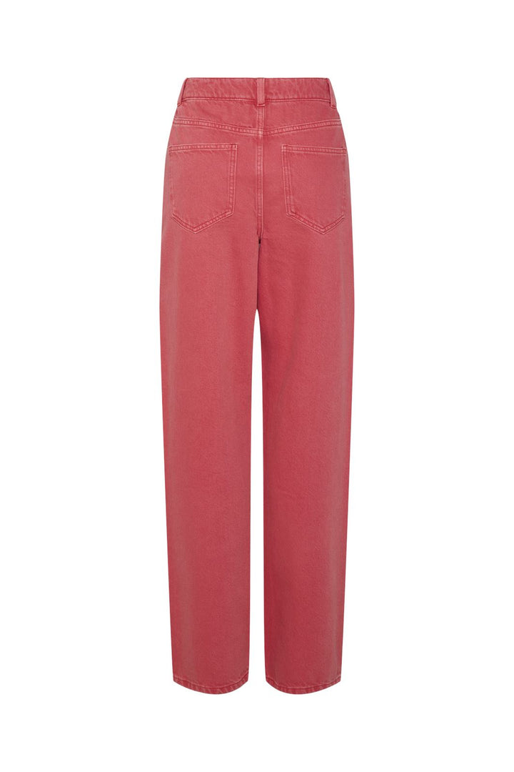 Pieces - Pcfria Straight Denim Pants - 4732643 High Risk Red Washed